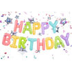 Picture of FOIL BALLOON HAPPY BIRTHDAY PASTEL RAINBOW 340 X 35CM